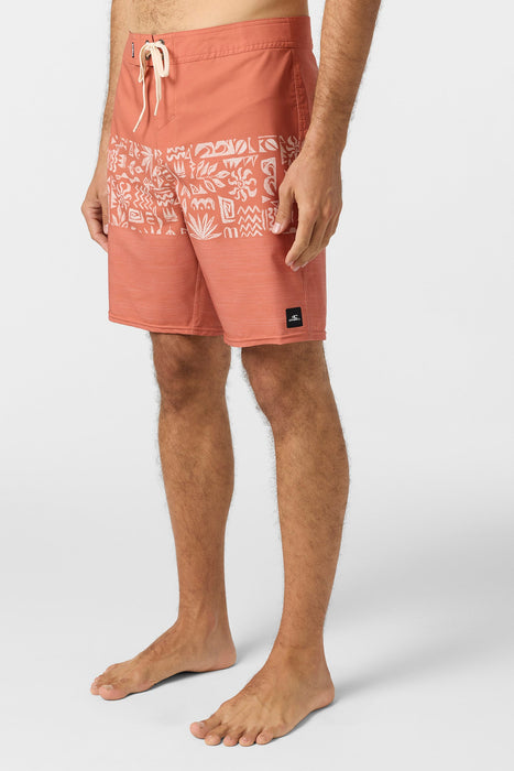 O'Neill Hyperfreak Heat Block 19 Boardshorts-Autumn Leaf