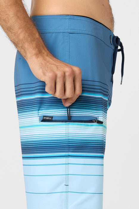 O'Neill Hyperfreak Heat Stripe 21 Boardshorts-Sky Blue