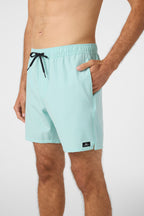 O'Neill Lennox Hermosa Solid Volley 17 Boardshorts-Pastel Turquoise
