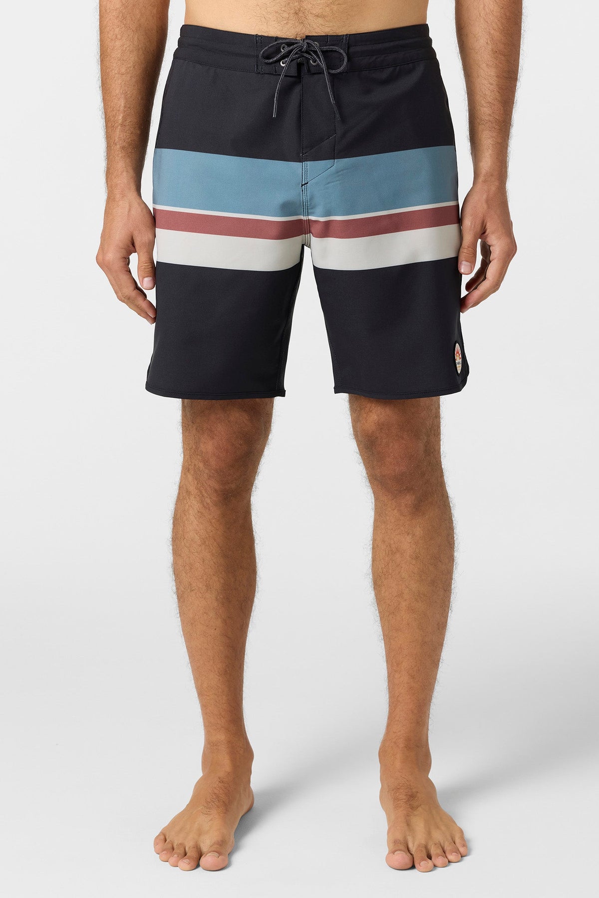 O'Neill Cruzer Stripe Scallop 18 Boardshorts-Black