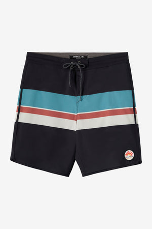 O'Neill Cruzer Stripe Scallop 18 Boardshorts-Black