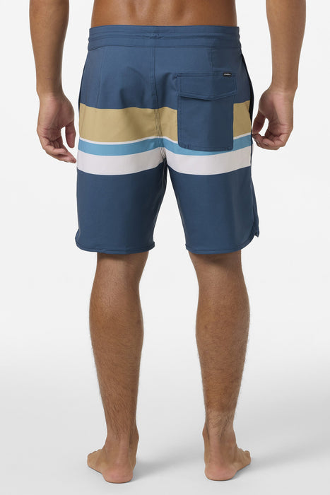 O'Neill Cruzer Stripe Scallop 18 Boardshorts-Midnight Navy 2