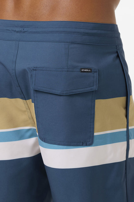 O'Neill Cruzer Stripe Scallop 18 Boardshorts-Midnight Navy 2