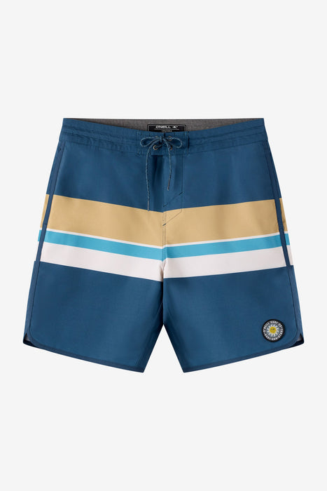O'Neill Cruzer Stripe Scallop 18 Boardshorts-Midnight Navy 2