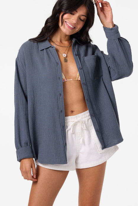 O'Neill Leni Relaxed L/S Shirt-Slate