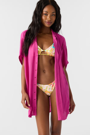 O'Neill Saltwater Solids Carlee Shirt-Fuchsia