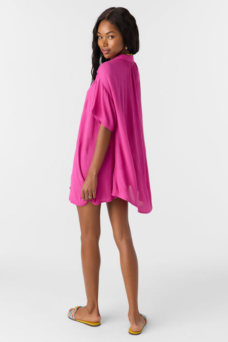 O'Neill Saltwater Solids Carlee Shirt-Fuchsia
