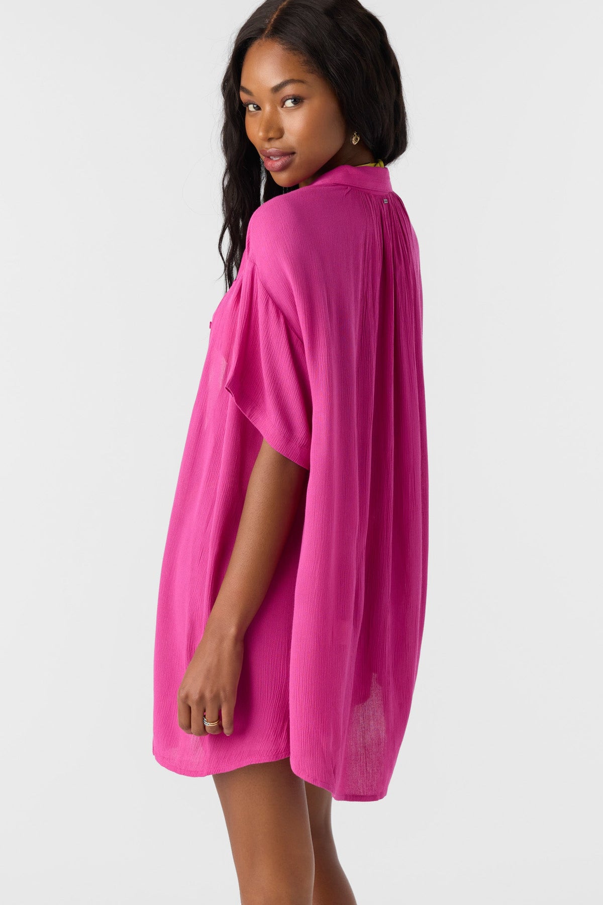 O'Neill Saltwater Solids Carlee Shirt-Fuchsia