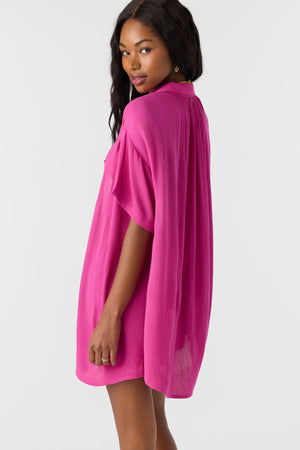 O'Neill Saltwater Solids Carlee Shirt-Fuchsia
