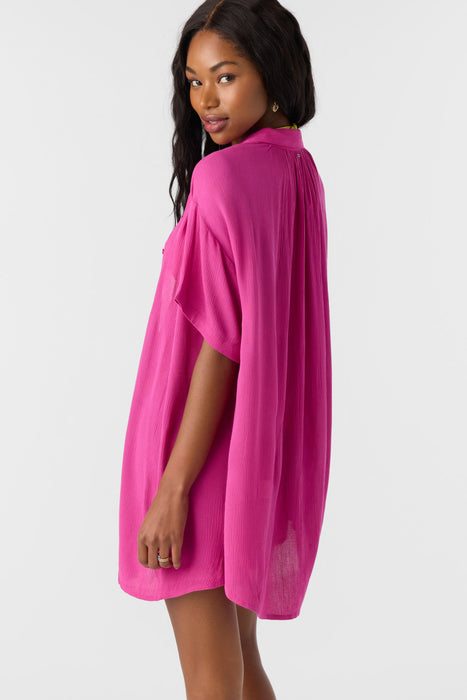 O'Neill Saltwater Solids Carlee Shirt-Fuchsia