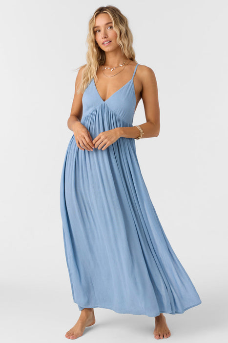 O'Neill Saltwater Solids Mel Maxi Dress-Faded Denim