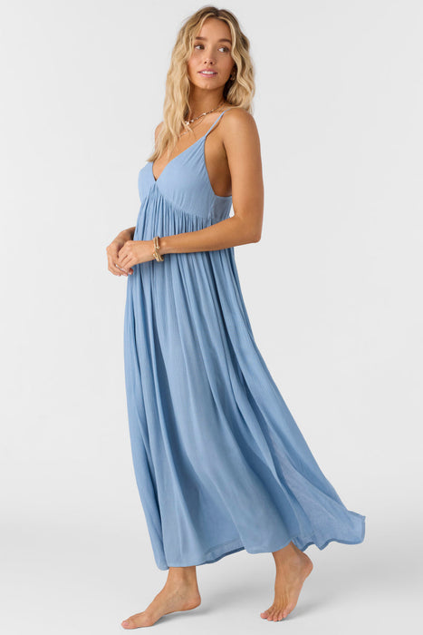 O'Neill Saltwater Solids Mel Maxi Dress-Faded Denim