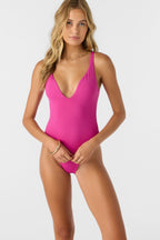 O'Neill Saltwater Solids Edgewater One Piece-Fuchsia