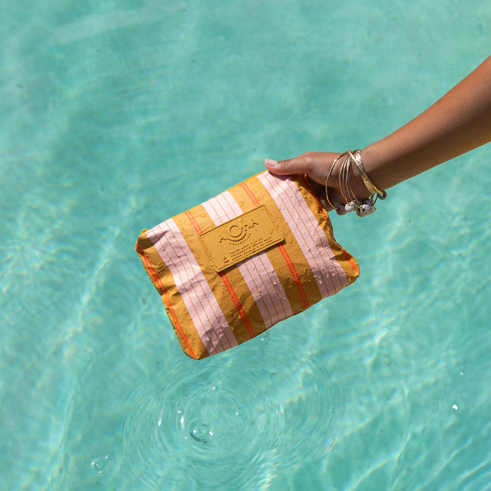 Aloha Collection Market Stripe Small Pouch-Hey Girl/Hot Mustard