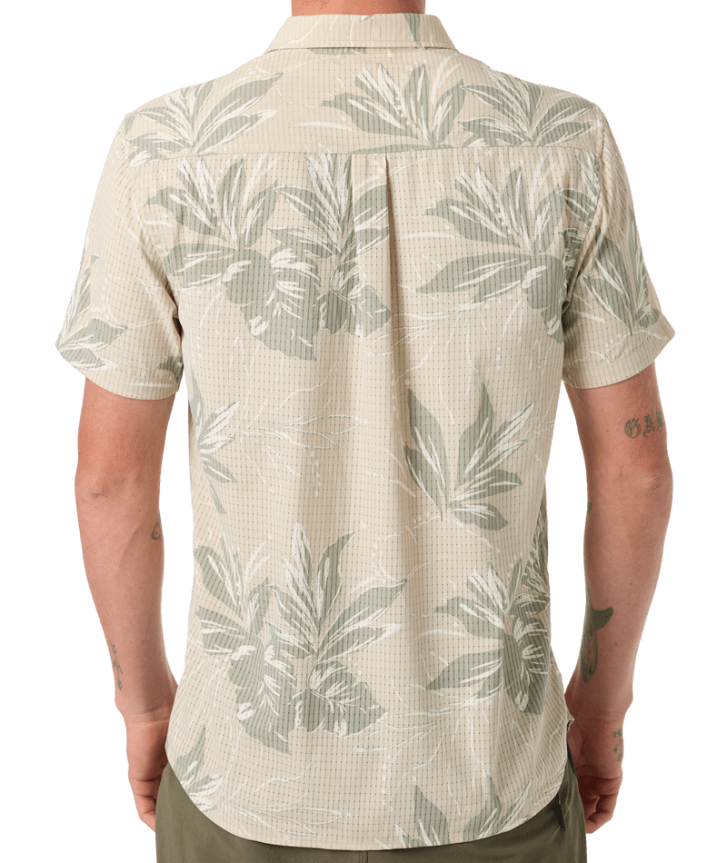 O'Neill Trvlr Perforated Printed Standard Woven Shirt-Lt Khaki
