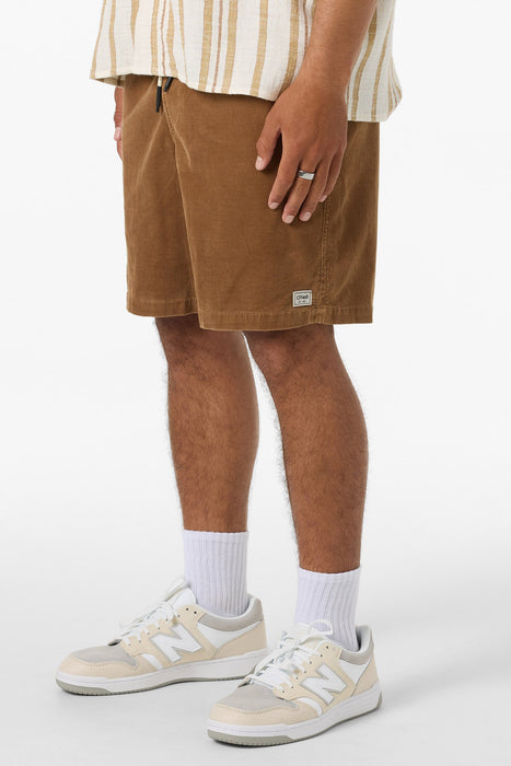 O'Neill OG Cord Elastic Waist 18'' Shorts-Toffee
