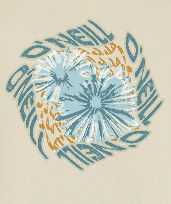 O'Neill Twisted Flowers Classic Tee-Lt Khaki