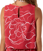 O'Neill Athena Floral Tank-Lifeguard Red