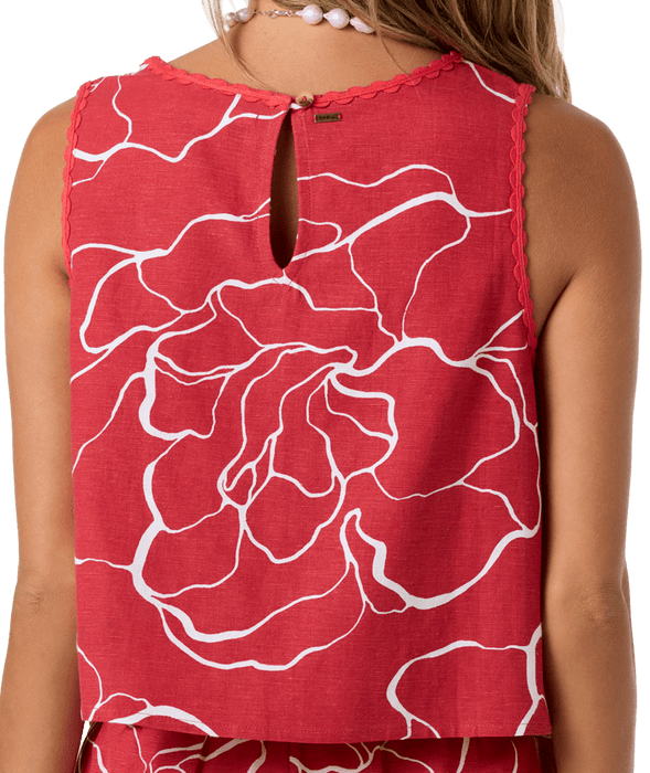 O'Neill Athena Floral Tank-Lifeguard Red