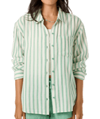O'Neill Leni Stripe Relaxed L/S Shirt-Green