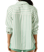 O'Neill Leni Stripe Relaxed L/S Shirt-Green