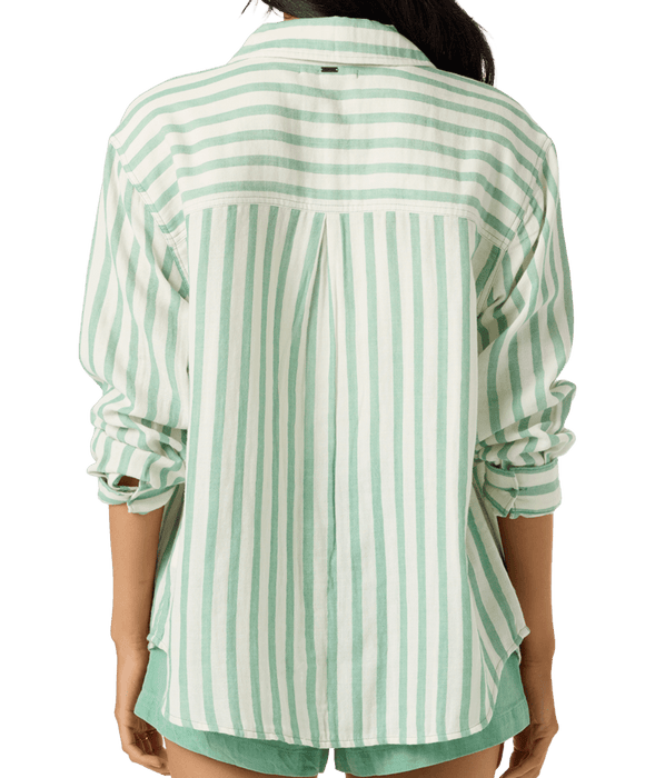 O'Neill Leni Stripe Relaxed L/S Shirt-Green
