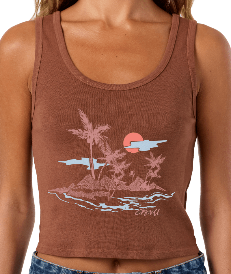 O'Neill Motu Scoop Neck Tank-Coconut Brown