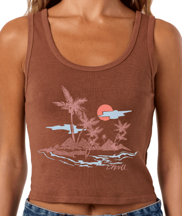 O'Neill Motu Scoop Neck Tank-Coconut Brown