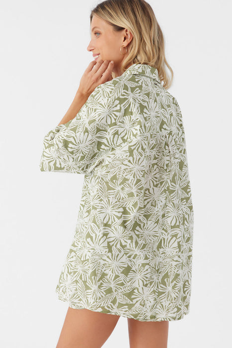 O'Neill Olivia Printed Shirt-Oil Green