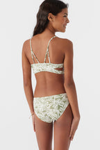 O'Neill Girls Halfmoon Tropical Wrap Top Bikini-Oil Green