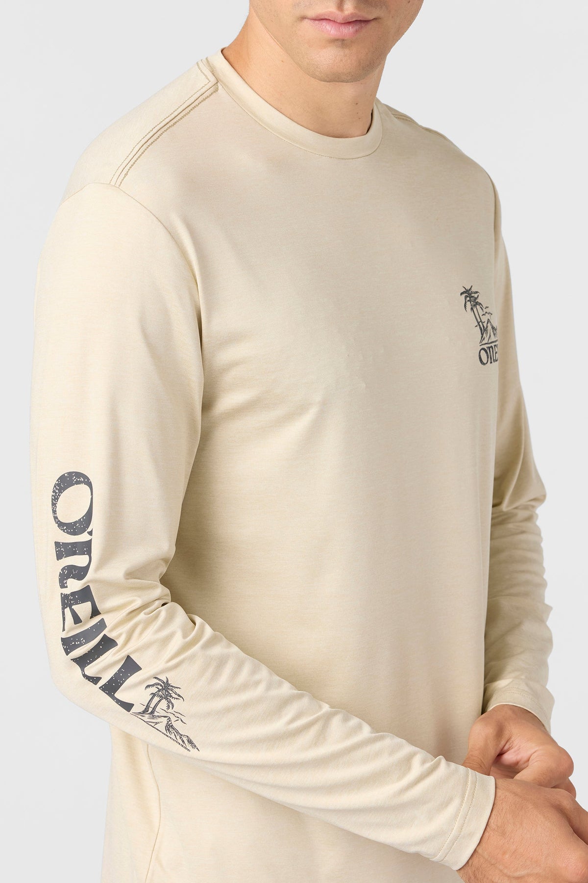 O'Neill TRVLR UPF Paradise L/S Tee-H Lt Khaki