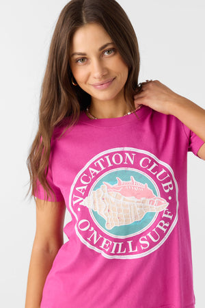 O'Neill Seashell Shore Tee-Fuchsia
