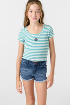 O'Neill Sammie Stripe Shirt-Nile Blue
