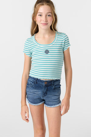 O'Neill Sammie Stripe Shirt-Nile Blue