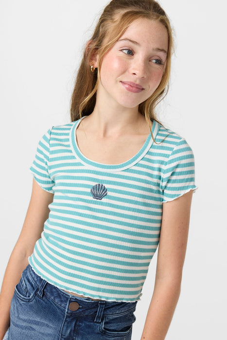 O'Neill Sammie Stripe Shirt-Nile Blue