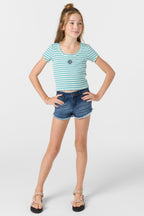 O'Neill Sammie Stripe Shirt-Nile Blue