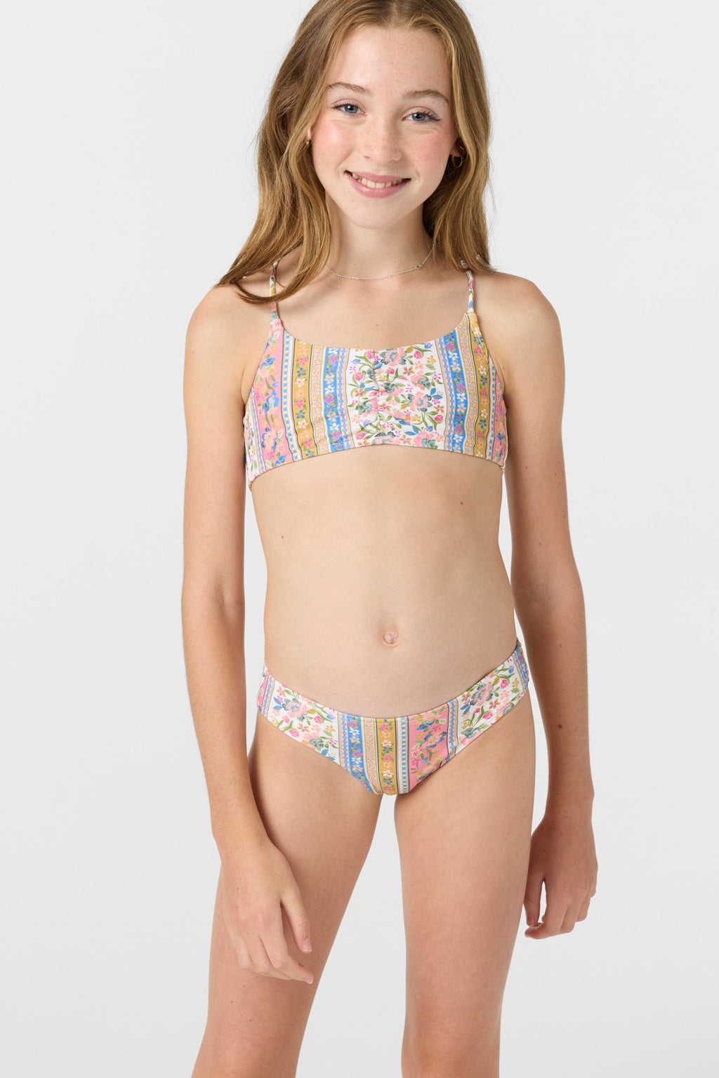 O'Neill Cora Floral Ruched Bralette Bikini-Multi Clr