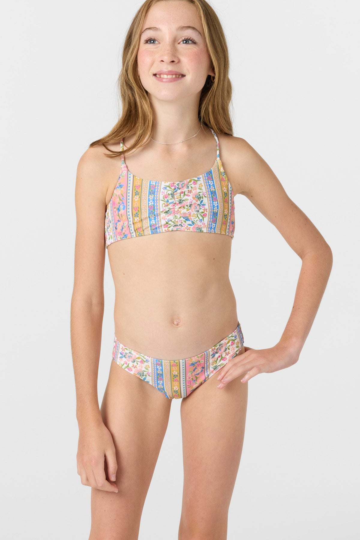 O'Neill Cora Floral Ruched Bralette Bikini-Multi Clr