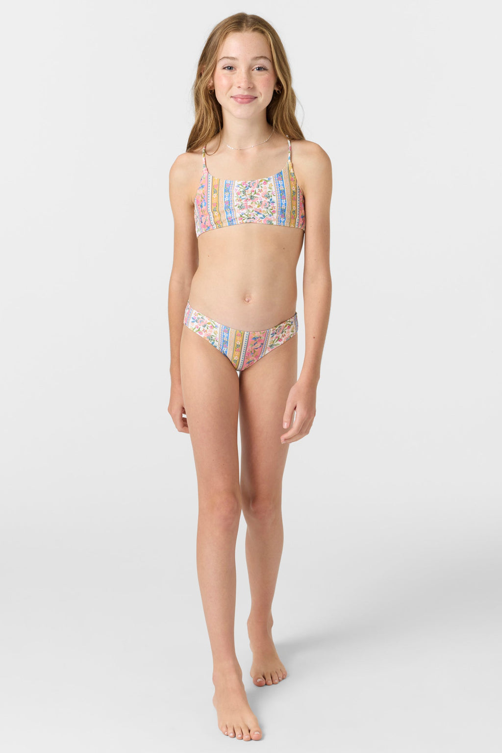 O'Neill Cora Floral Ruched Bralette Bikini-Multi Clr