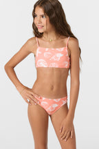 O'Neill Sandy Seashells Square Neck Bikini-Hot Coral