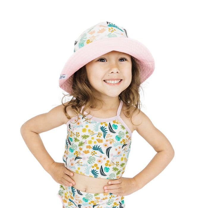 Emerson & Friends Tropical Blooms Reversible Bucket Hat-Beige/Multi