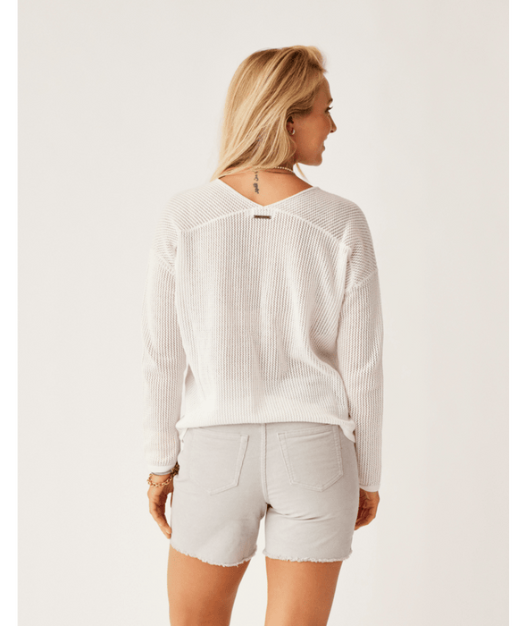 Carve Designs Zella Mesh Pullover Sweater-Cloud