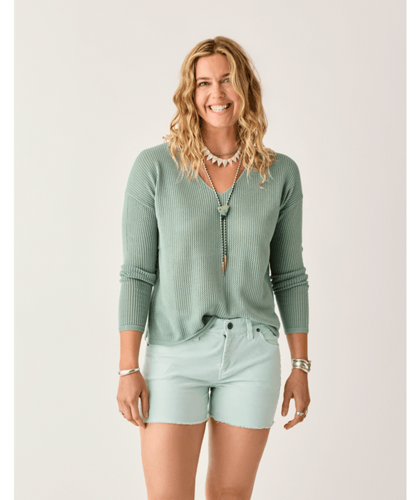 Carve Designs Zella Mesh Pullover Sweater-Haze