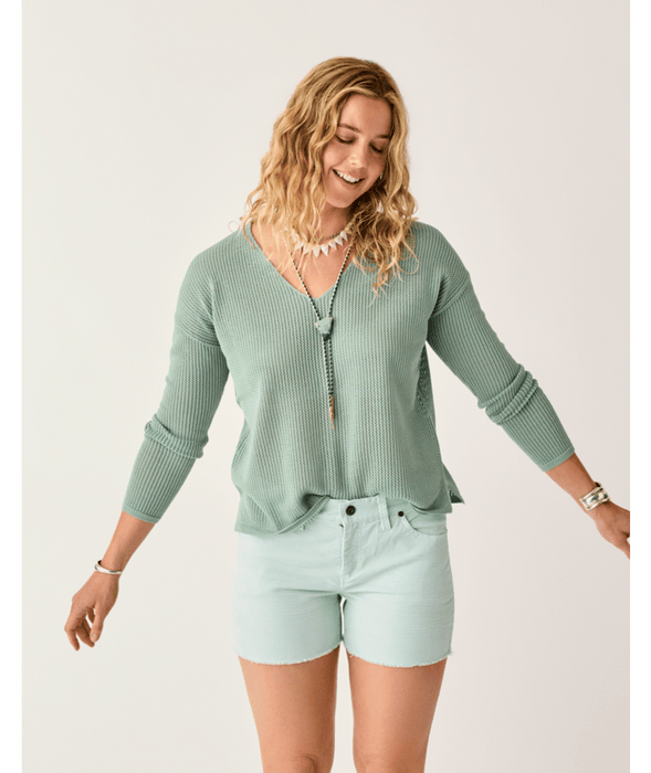 Carve Designs Zella Mesh Pullover Sweater-Haze