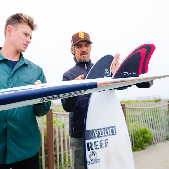 Firewire Machado Too Fish Single Tab Twin Keel Fin Set-Red/Blk