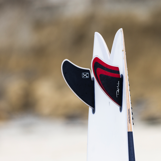 Firewire Machado Too Fish Single Tab Twin Keel Fin Set-Red/Blk