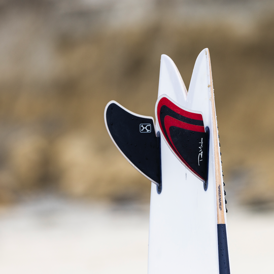 Machado Too Fish Futures Keel Twin Fin Set-Red/Blk