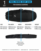 Creatures Wing Foil Day Use Boardbag-Black Silver
