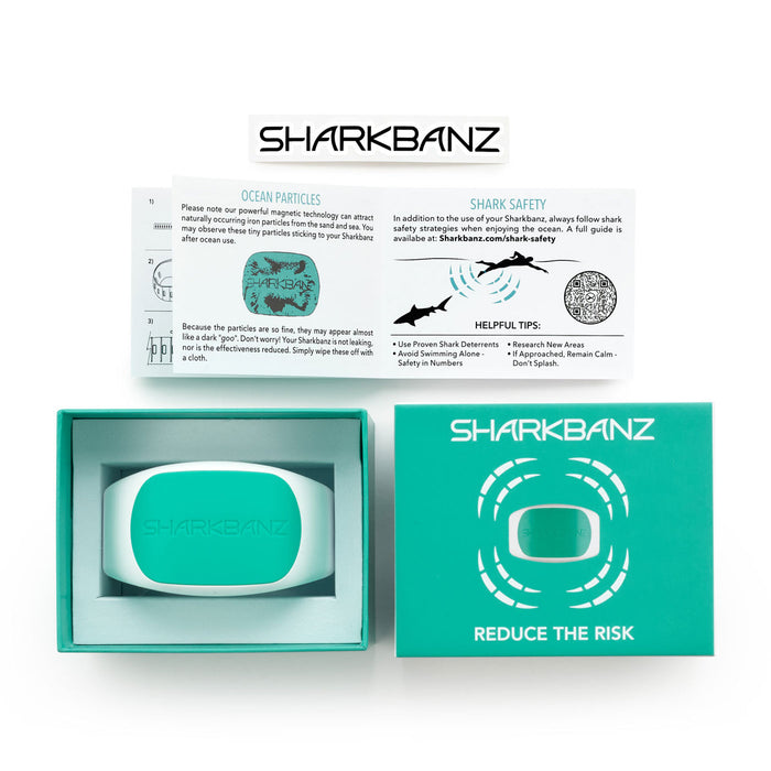 Sharkbanz 2 Wearable Shark Deterrent-White/Seafoam