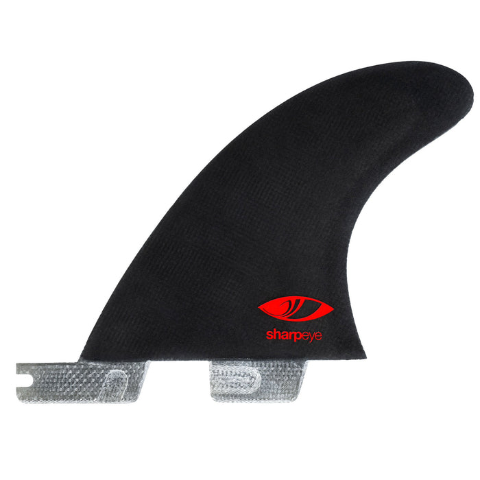 FCS II Sharpeye PC Carbon Tri/Quad Fin Set-Black/White-Large